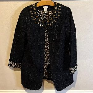 Chicos Rhinestone Collared Jacket size 0